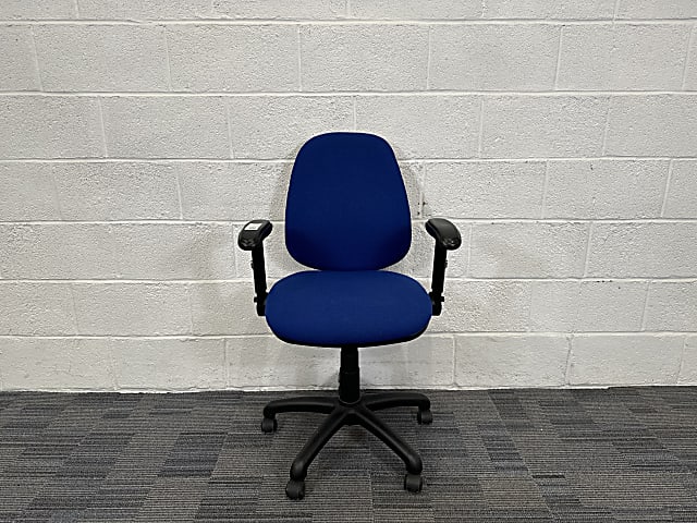 Blue Ergonomic Office Chair with Folding Arms