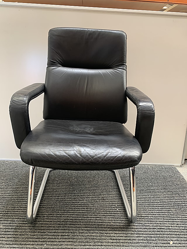 black PVC CEO meeting room chairs