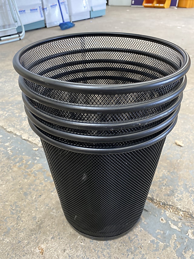 Metal mesh paper bin (lot of 5)