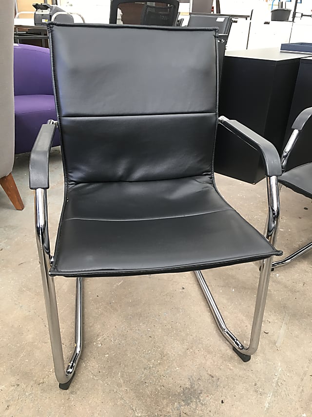 Leather and chrome meeting room chair