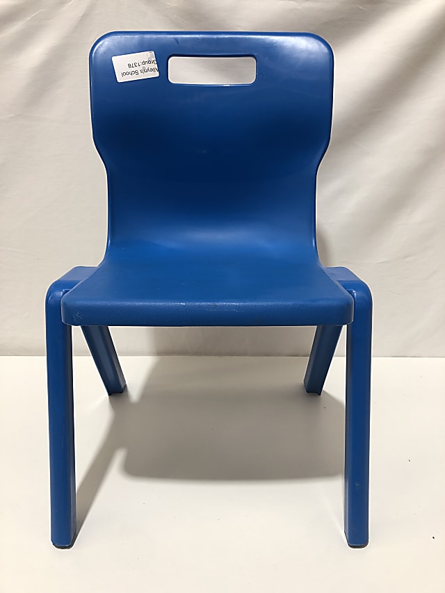 Titan blue plastic school chair 35cm