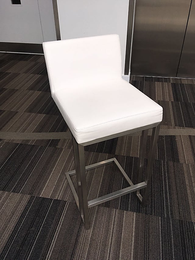 White leather bar stool