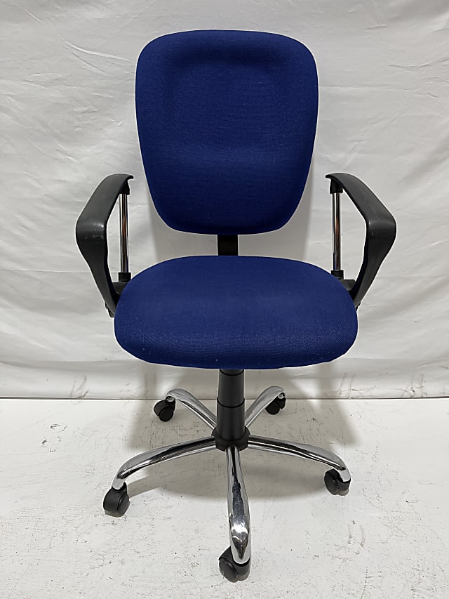 Blue fabric RS Soho office chair on wheels