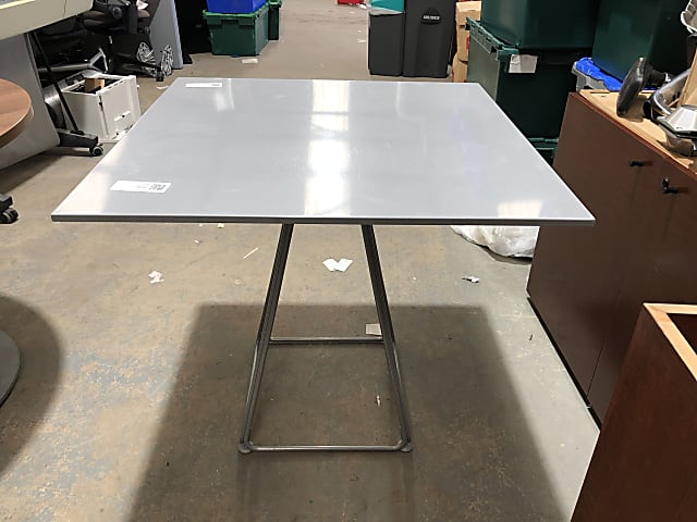 Square table chrome frame and anvil pipe legs