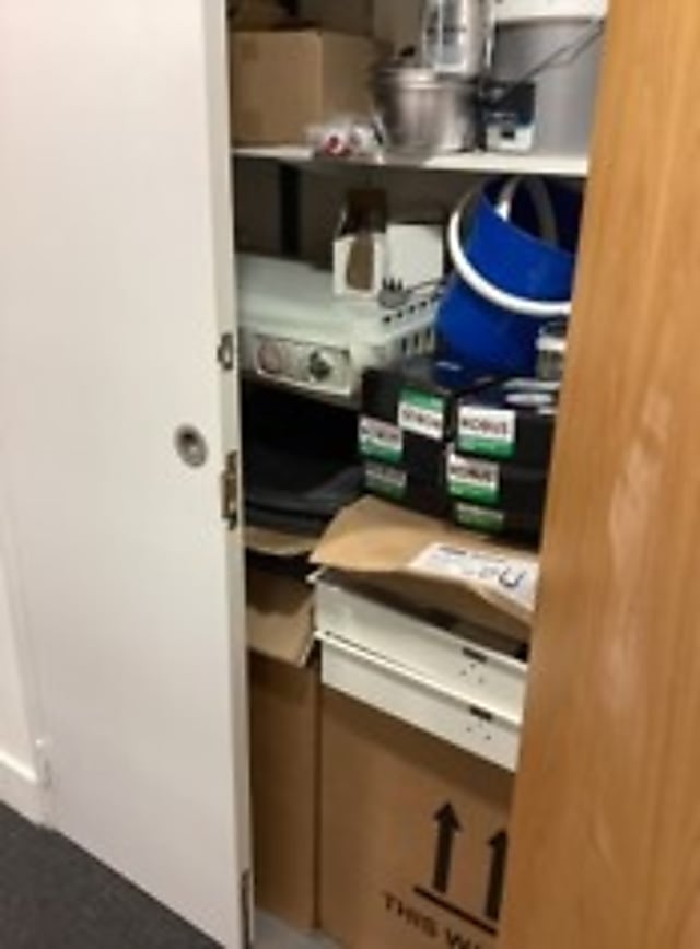 Cupboard contents as number of boxes