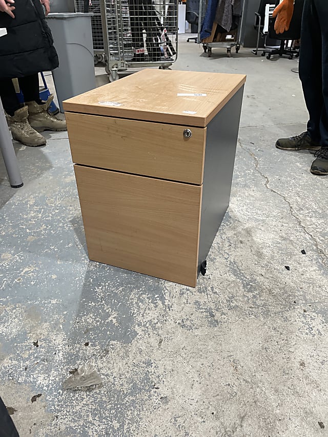 brown wooden 2-drawer chest