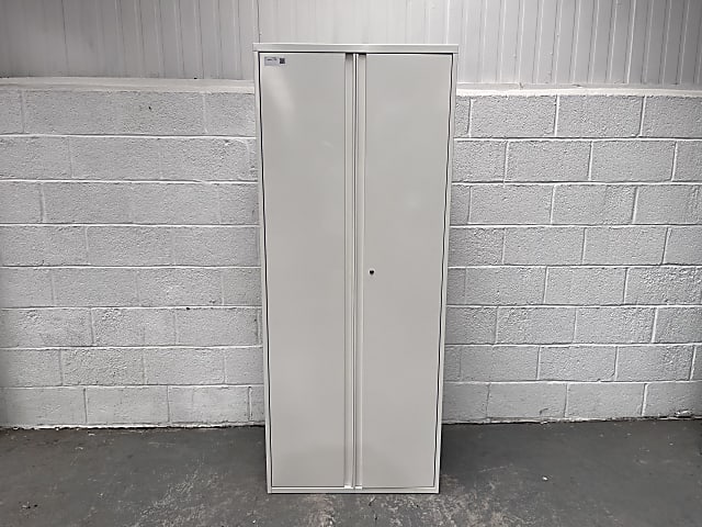 White metal cabinet 90cm wide internal metal shelves