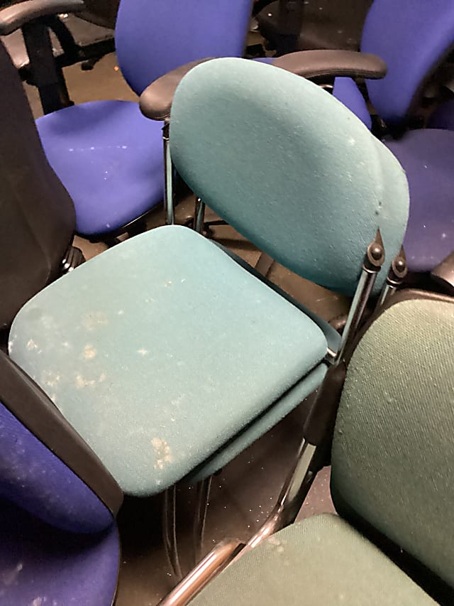 Light green stackable chairs