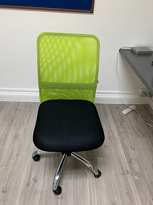 Green back office chair