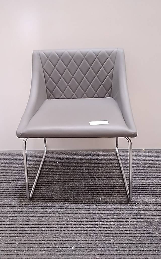 Grey pvc leather chair 