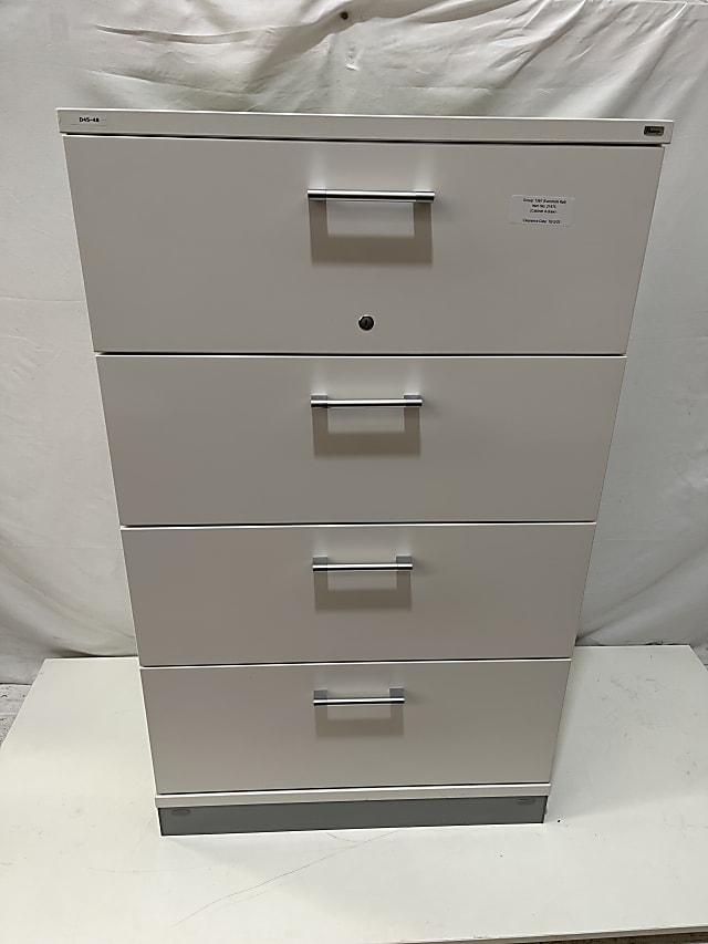 Four Drawer white storage cabinet for lateral file storage