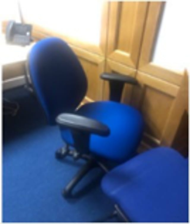 Blue Chair, Adjustable with wheels