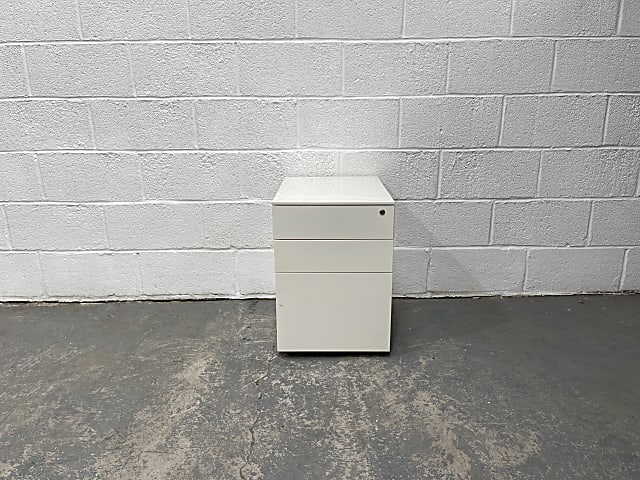 White metal storage pedestal cabinet