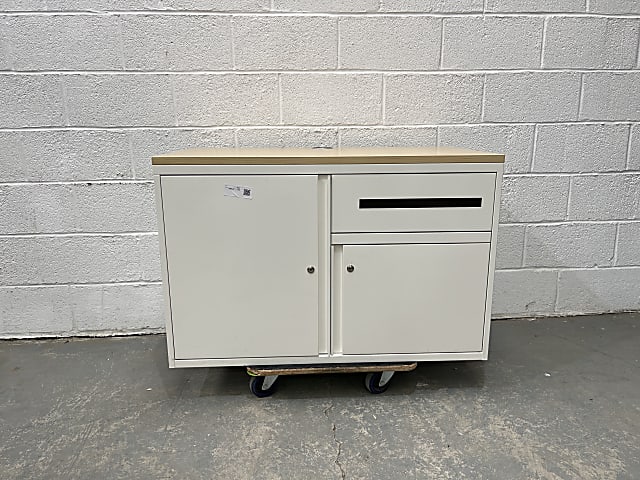 Letterbox right white metal cabinet - 110cm wide