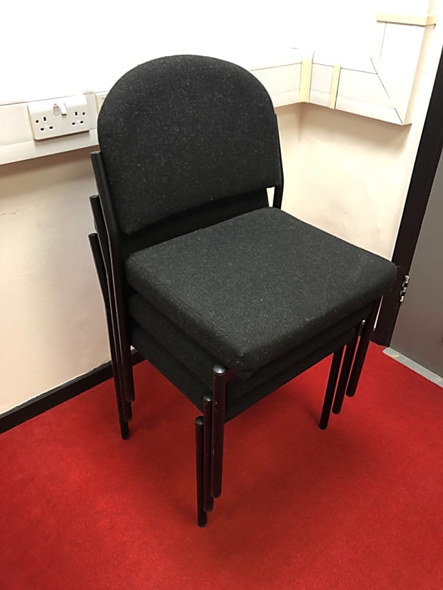 Black padded waiting room chair