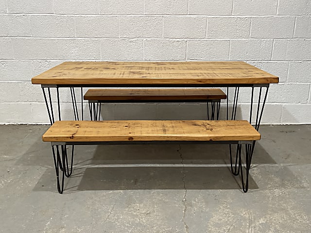 Design Shack Wooden Table and 2 Benches