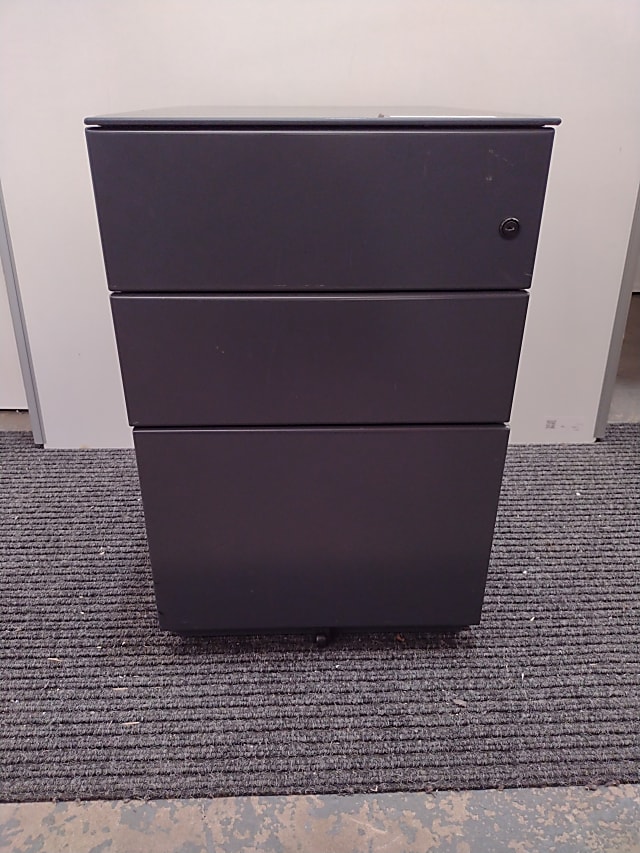 Three drawer metal pedestal. 