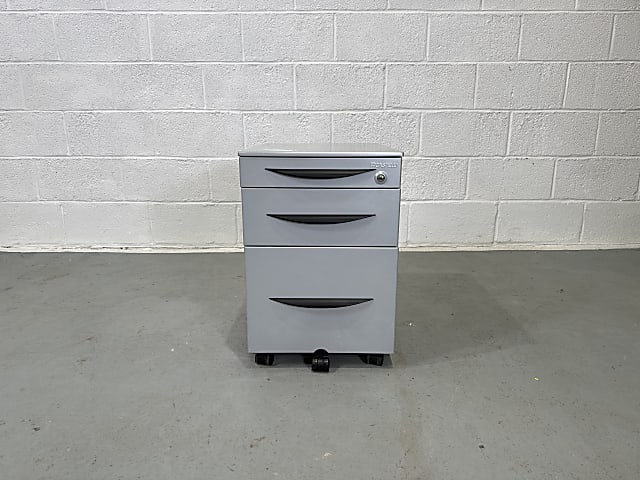 Castelli light Grey Steel 3 Drawer Pedestal