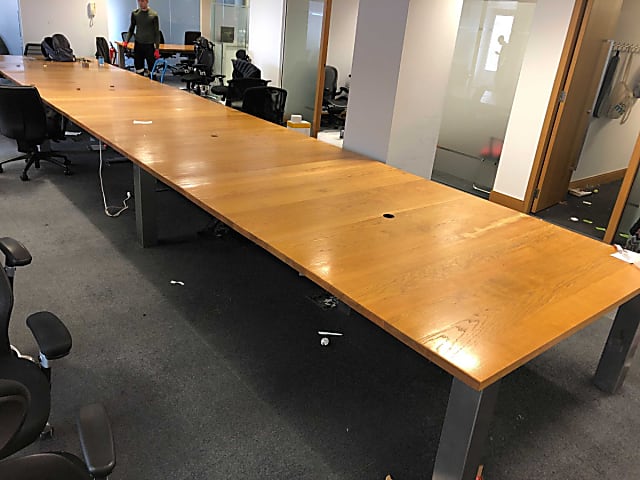 Huge conference room table solid timber top