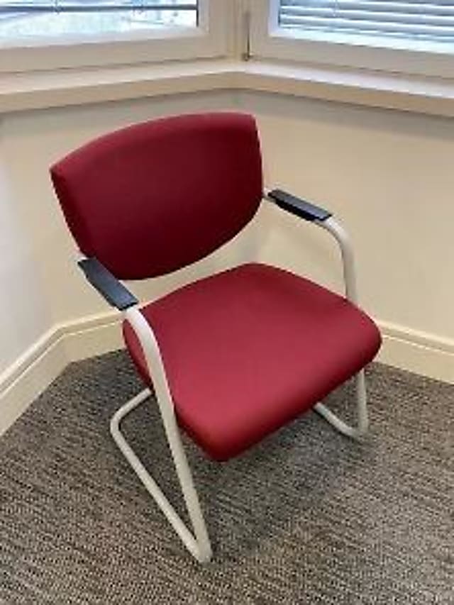 Red and white chair