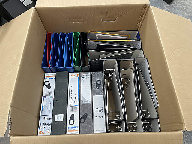 Assorted box of used files 