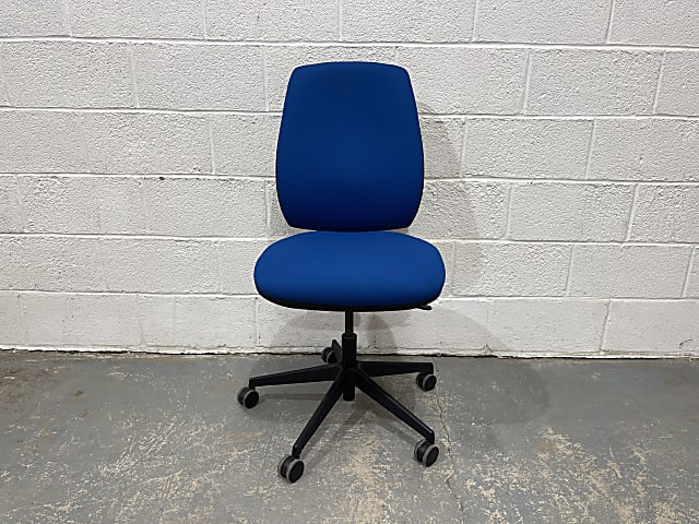 Homeworker Plus Ergonomic blue fabric office swivel Chair 