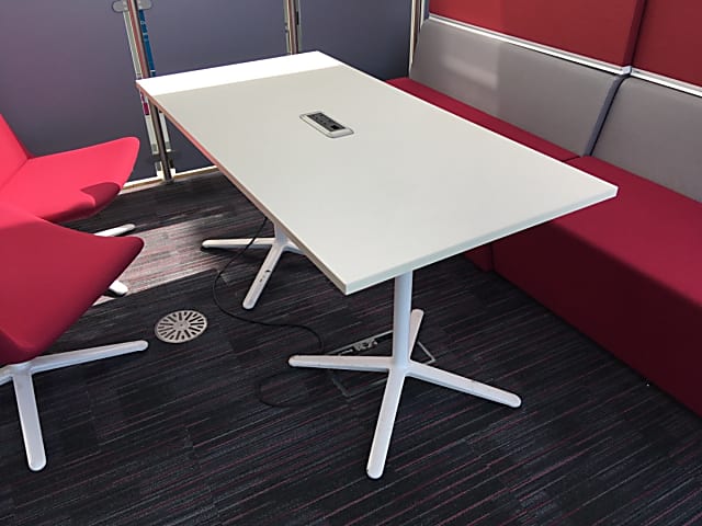 Meeting table with power fittings