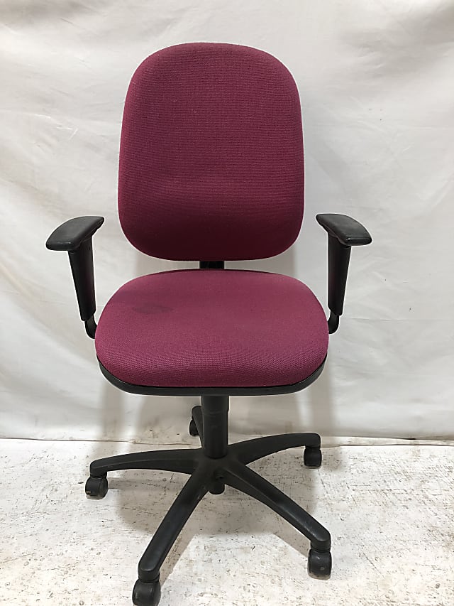 Red operator chair with arms