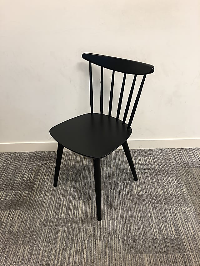 Black spoke wooden dining chair