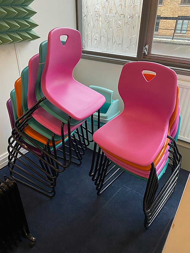 Plastic stacking chairs