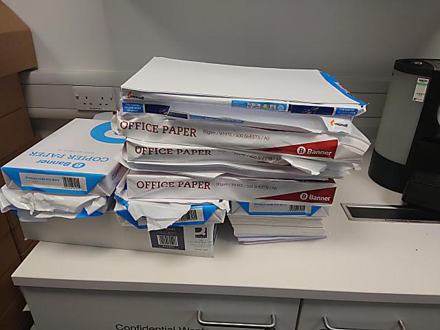 various printer paper 