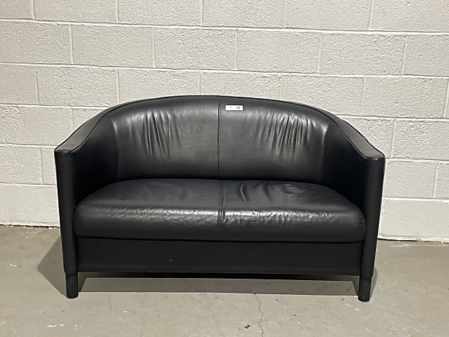 Black Leather Sofa 