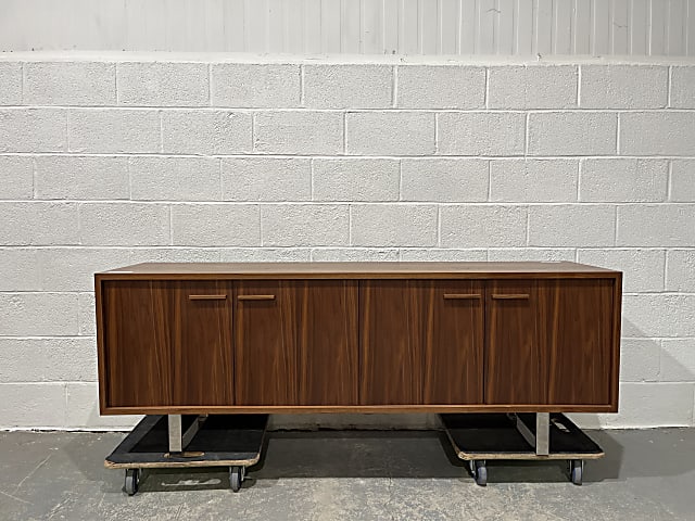 Credenza cabinet dark walnut finish internal shelves