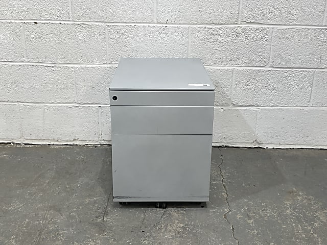 Grey metal 3-drawer pedestal 