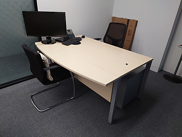 brown wooden desk 