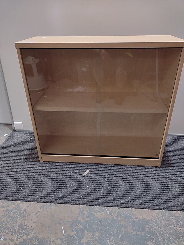 Cabinet with two glass sliding doors