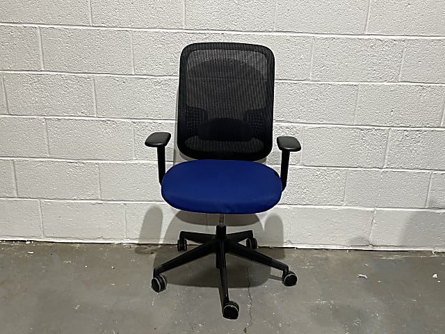 Orangebox black and blue rolling chair