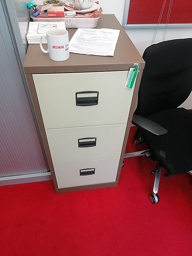 three drawer filing cabinet