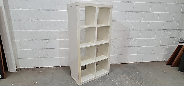 Ikea Kallax white wooden 8 cube bookcase 