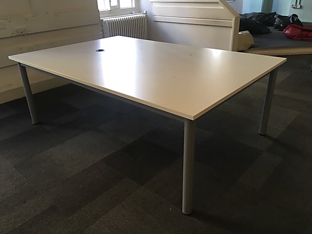 rectangular white wooden table