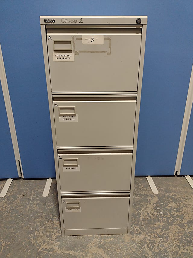 Roneo four drawer filing cabinet 