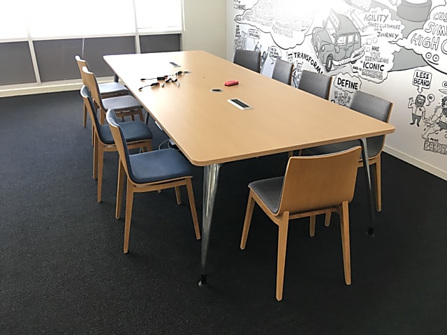 Meeting table with power fittings