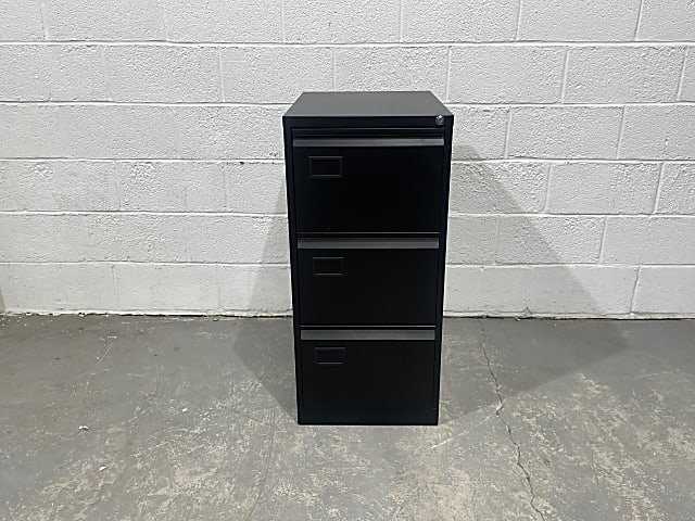 Black metal 3-door cabinet