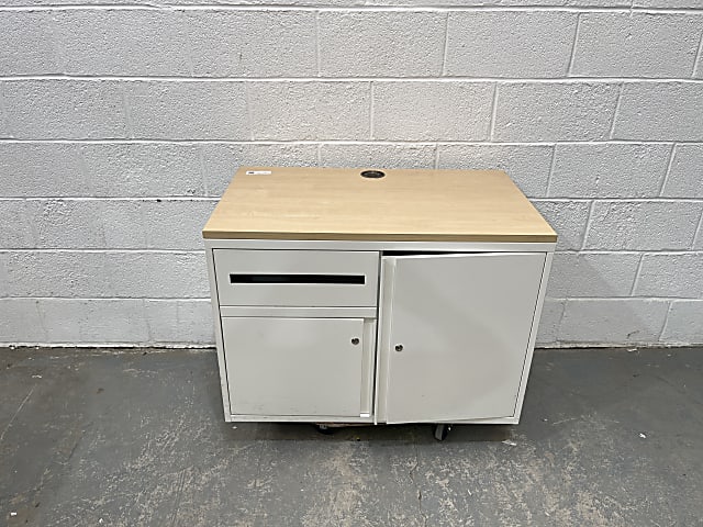 Left letterbox white metal 2-door cabinet 100cm 