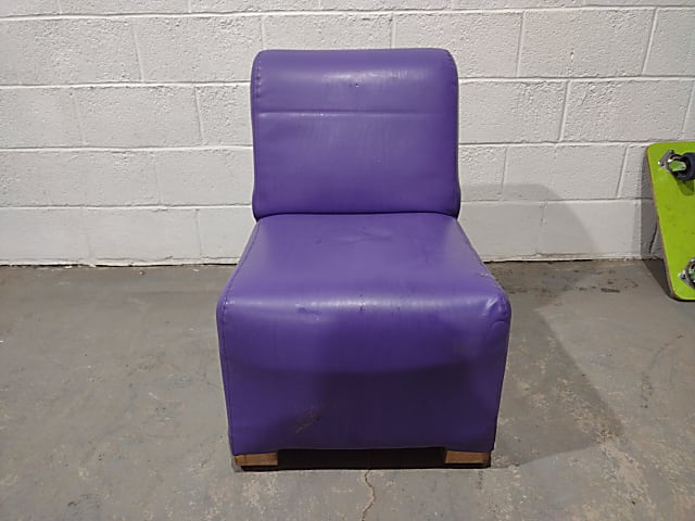 blue leather padded sofa chair 8/3/23