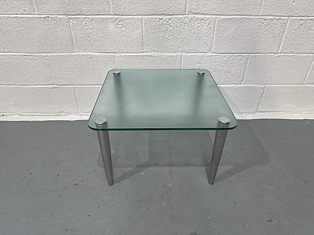 Square glass coffee table