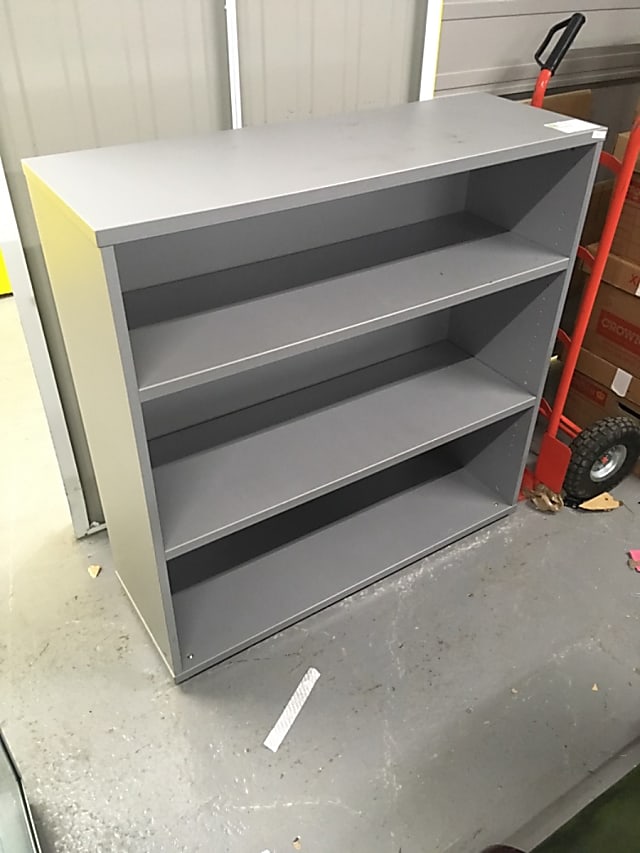 Grey wooden bookcase