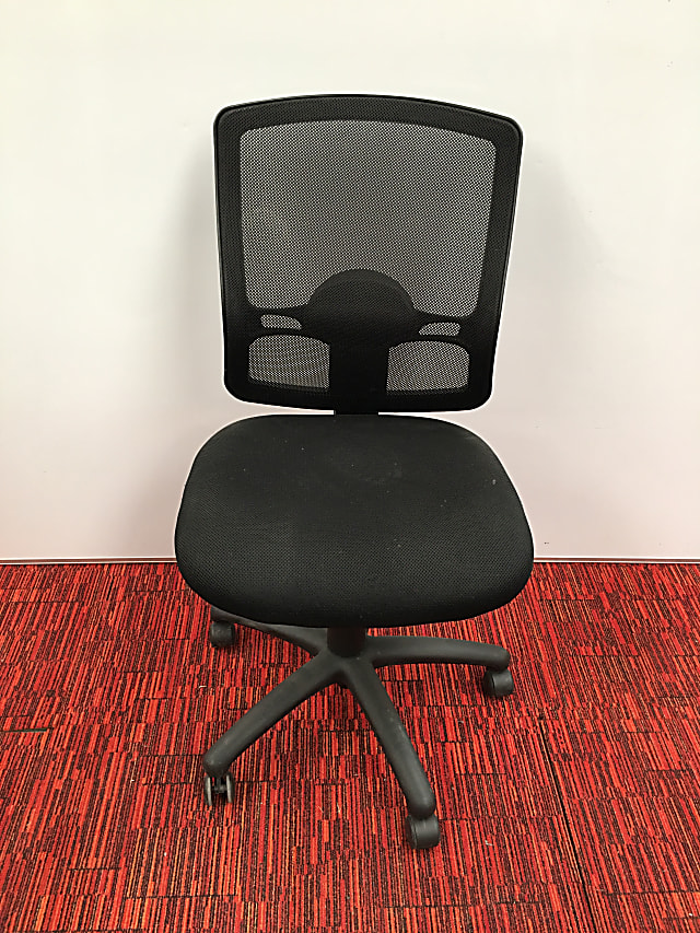 Black mesh back operator chair