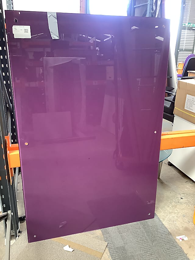 Glass whiteboard purple