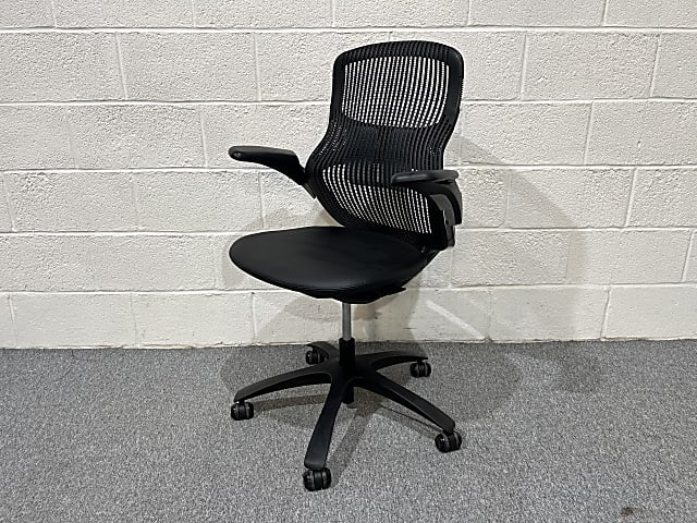 Knoll generation black leather office task chair